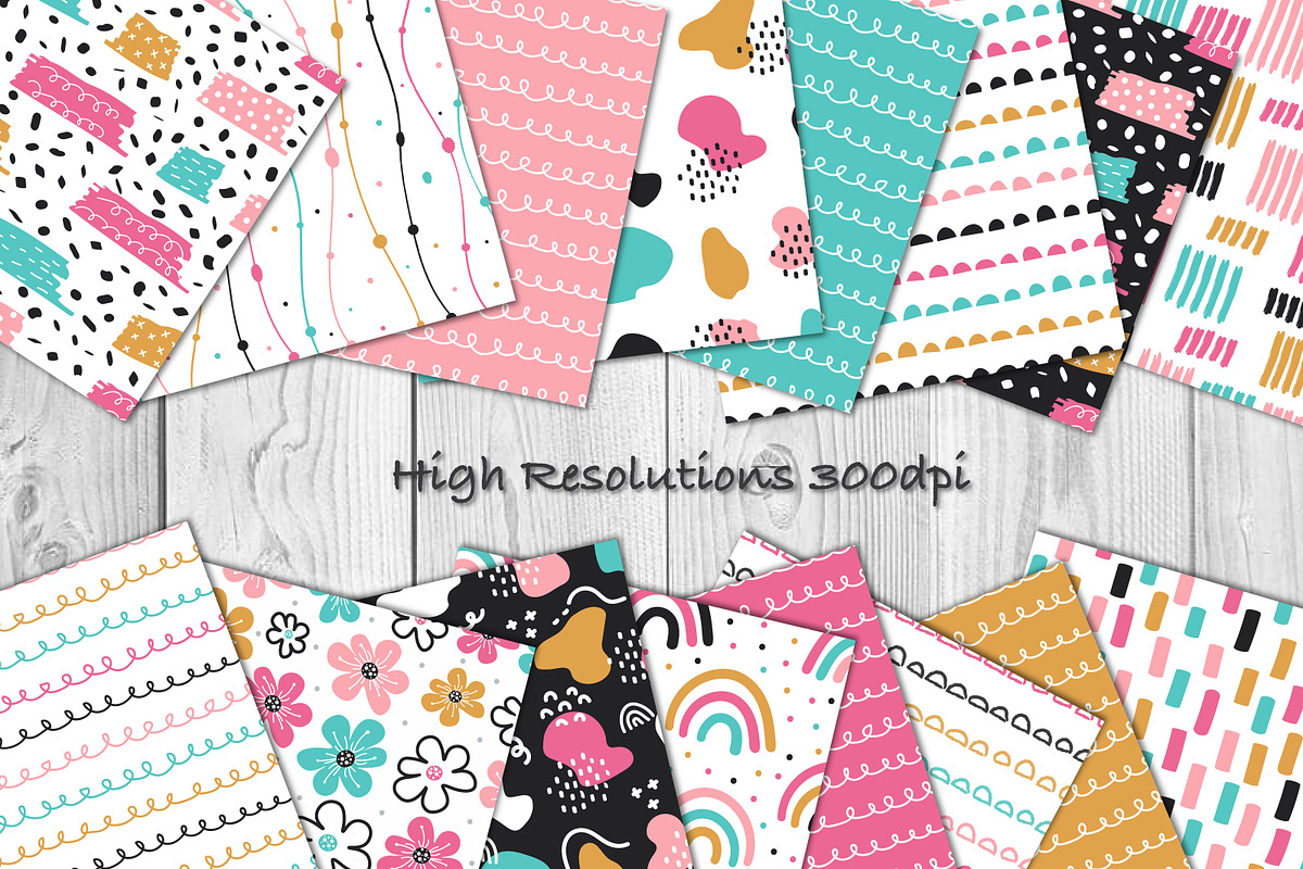 Cute Abstract Doodle Pattern Pack, a Pattern Graphic by lindoet23 (Photo 2 of 5)