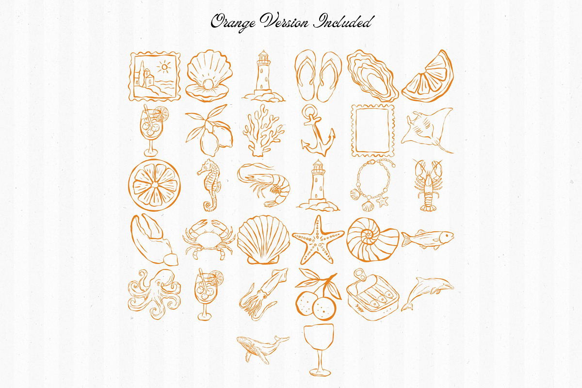 Coastal Doodles Line Art Bundle, an Animal Illustration by Fins and Fiction (Photo 5 of 9)