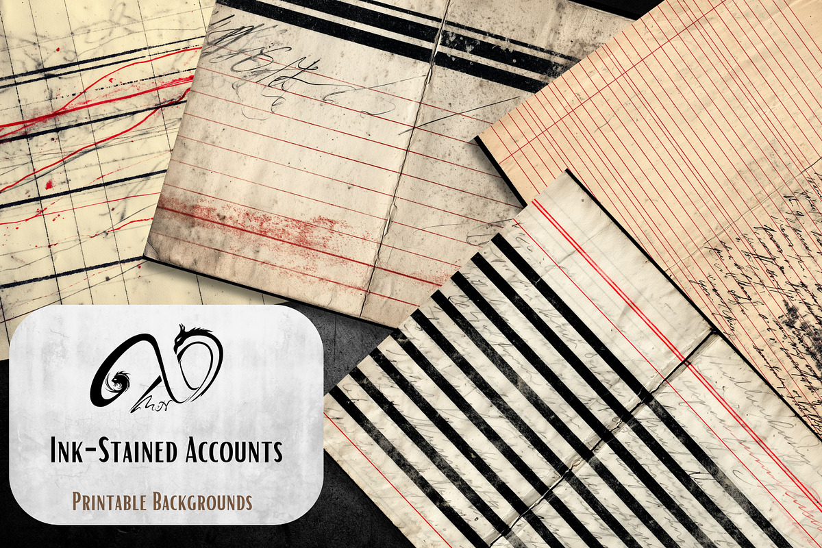 Ink-Stained Accounts: Antique Ledger, a Background Graphic by NiiiNArt (Photo 5 of 8)