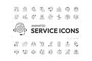 Support Service Animated Icons, an Outline Icon by Prosymbols (Thumbnail 1 of 4)