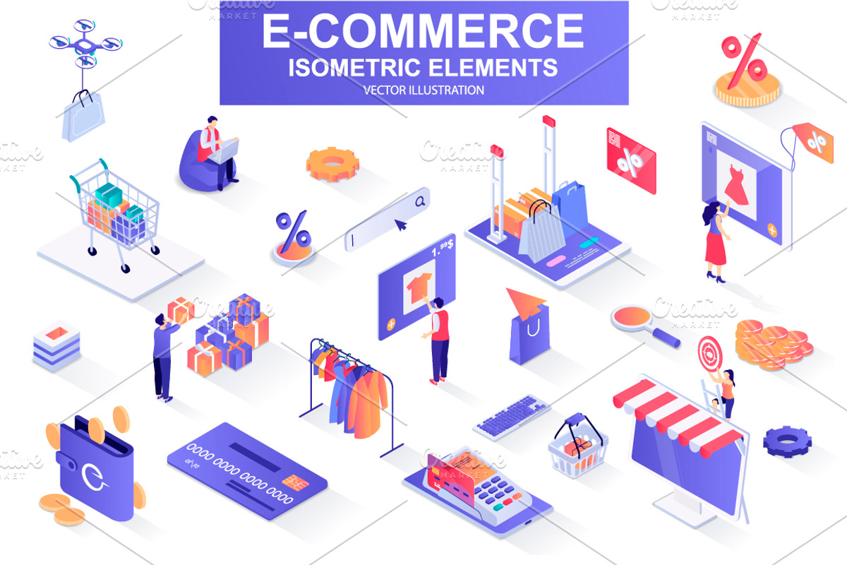 Mega Bundle Isometric Elements, an Illustration by alexdndz (Photo 15 of 27)