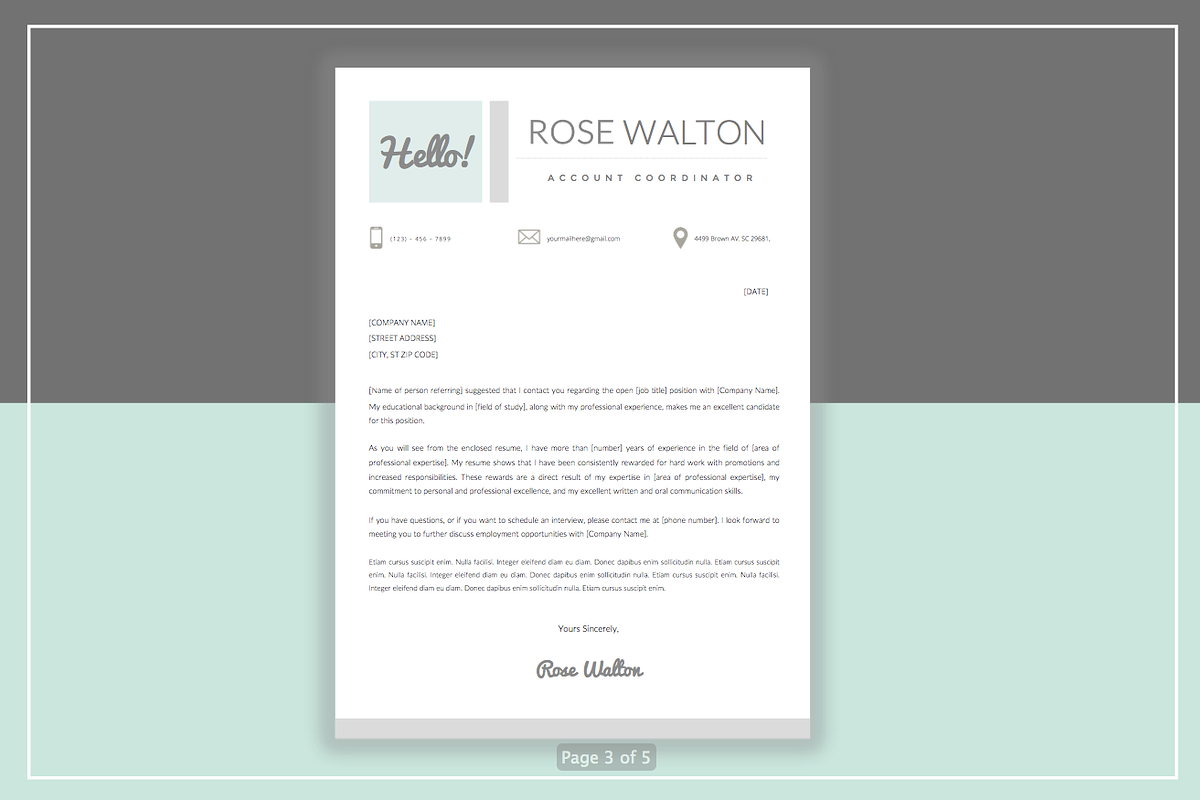 Resume Template & Cover Letter, a Resume Template by ResumeStudio (Photo 5 of 5)