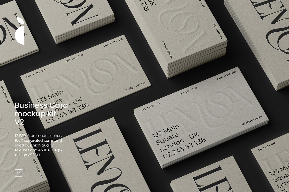 LEMON - Business Card Mockup 2.0, a Books & Magazine Mockup by Catkie - Digital Art (Photo 1 of 9)