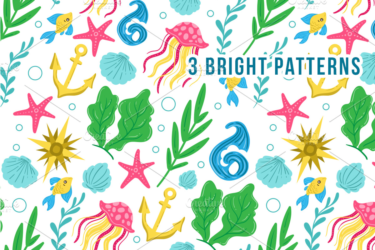 Mermaids - magic vector set, an Animal Illustration by Beauty Drops (Photo 8 of 12)
