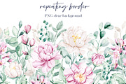 Pink and white watercolor flowers, a Card Template by Larisa Maslova (Thumbnail 2 of 12)