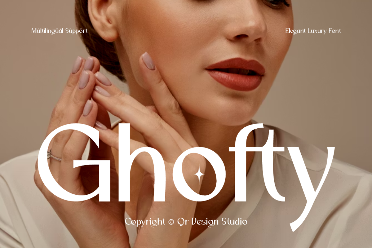 Ghofty - Modern Brand Font, a Script Font by QR Design Studio (Photo 1 of 13)