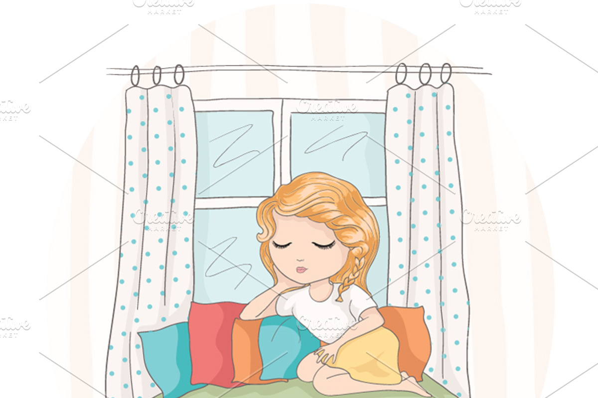 set with 32 cartoon girls-cute girls, an Animal Illustration by StudioLondon (Photo 18 of 33)