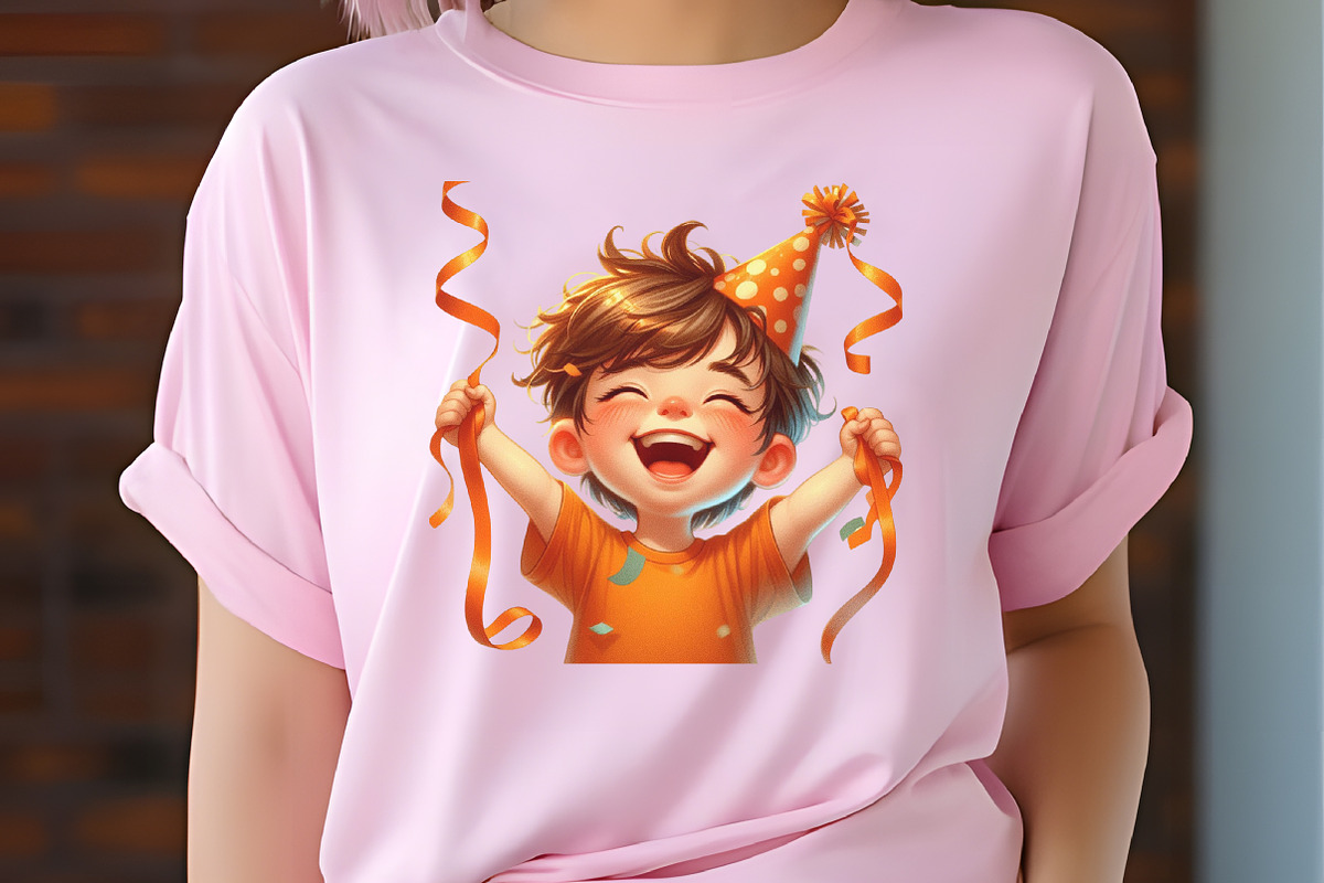 Kids Orange Birthday Watercolor Pngs, an Illustration by RobertsArt (Photo 6 of 7)