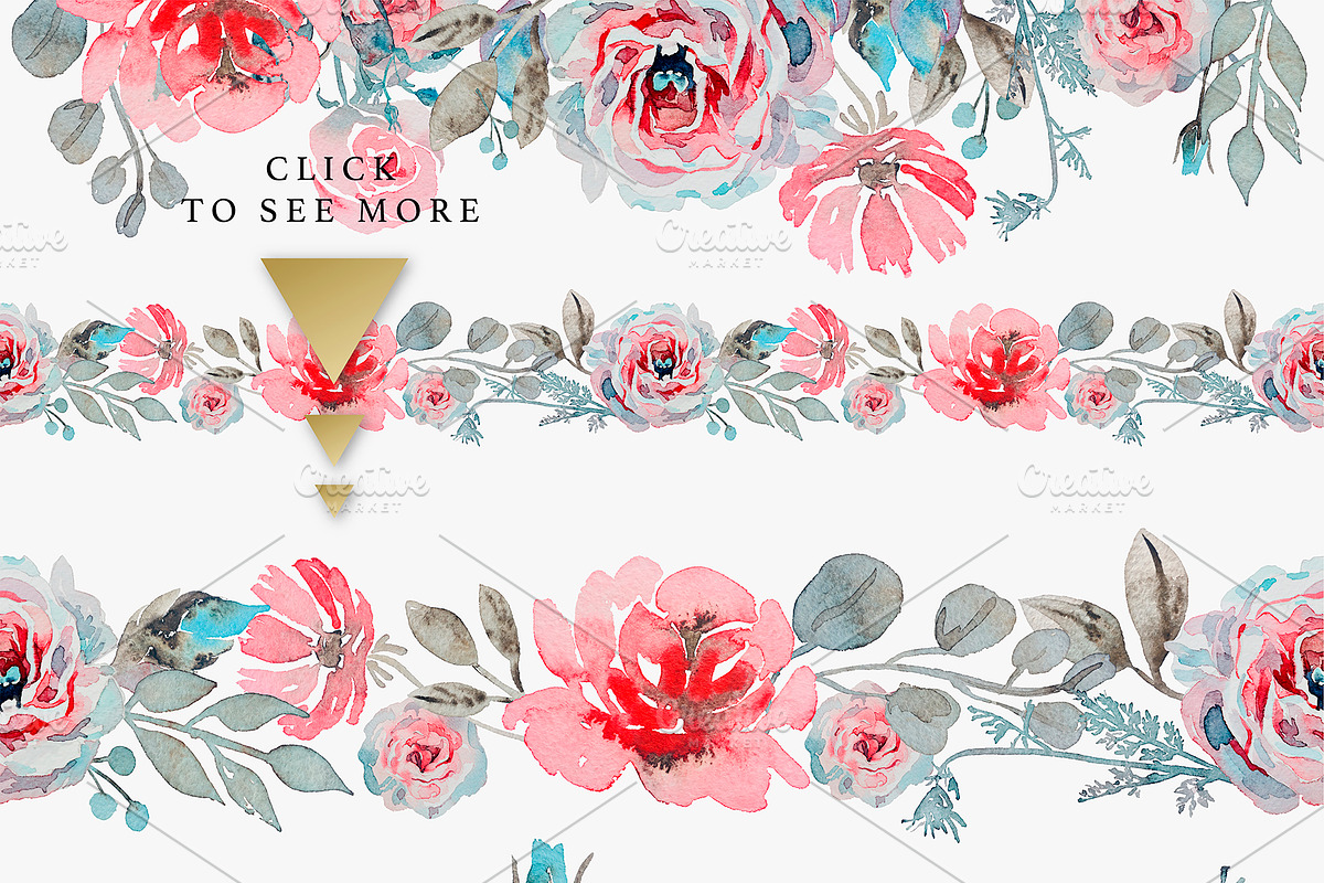 Watercolor Floral Collection, a Decorative Illustration by karakotsya (Photo 6 of 8)