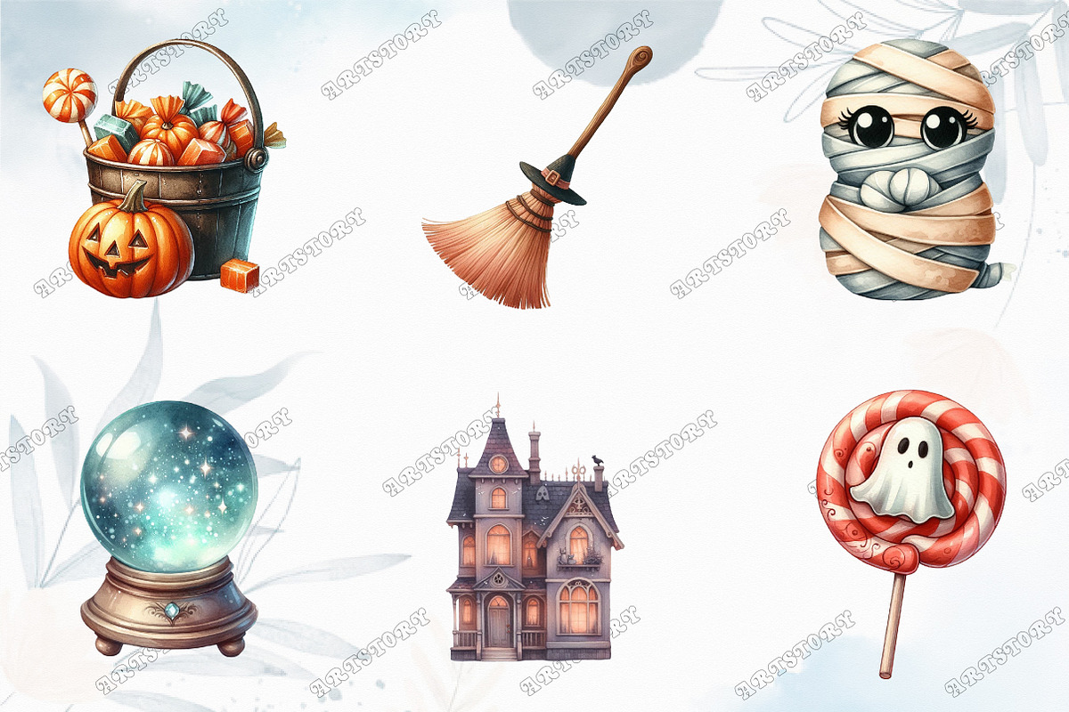 Dreamy Cute Halloween Clipart, a Graphic by designcity5 (Photo 2 of 5)