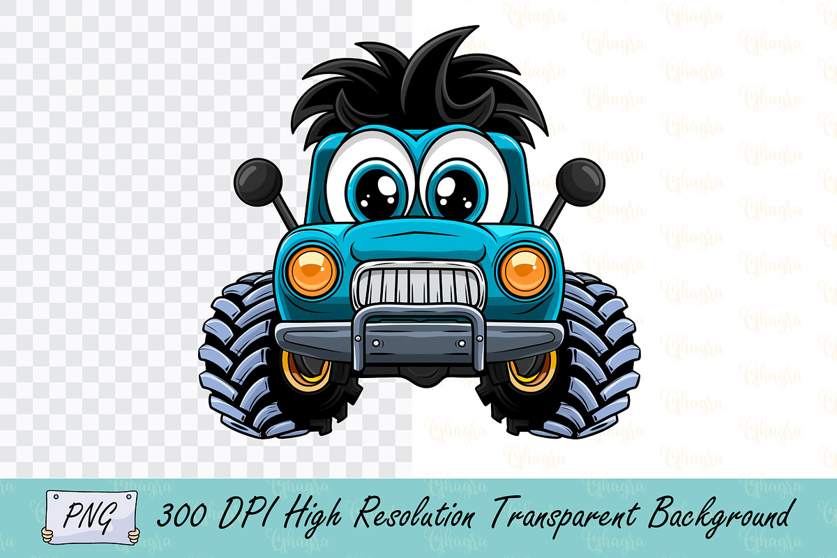 Kawaii Off-Road Tractor with Big Eye, a Transportation Illustration by Ghagra (Photo 1 of 3)