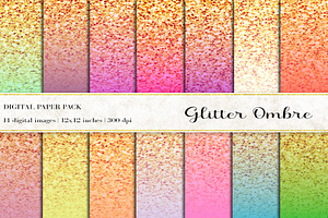 Glitter Ombre Digital Papers