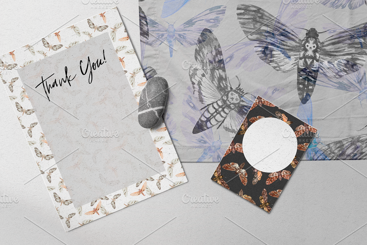 Night Moth. Watercolor Patterns, a Pattern Graphic by NKTKNS (Photo 7 of 7)