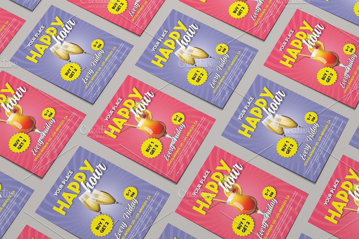 Happy Hour Flyer, a Flyer Template by Tzochko (Photo 3 of 5)