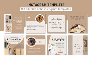 Boho Instagram Canva Post Template