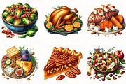 Watercolor Thanksgiving Food Clipart, an Illustration by OK Design (Thumbnail 2 of 5)