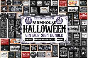 Farmhouse Halloween Sign SVG Bundle