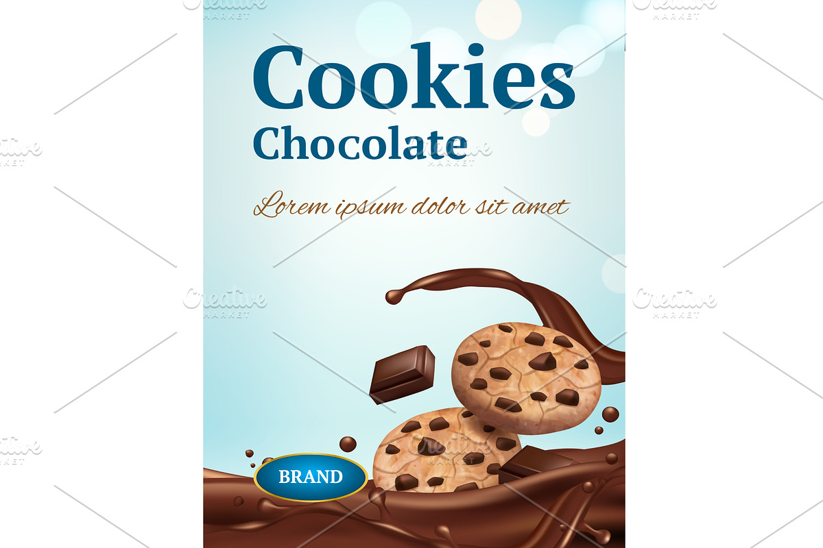 Cookies poster. ads placard with, a Food Illustration by Onyx