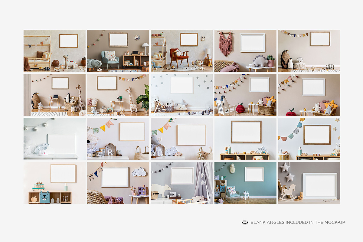 Landscape Frame in Baby Room Mock-up, a Print Template by Branda Keeps (Photo 3 of 30)