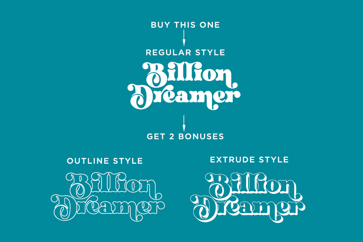 Billion Dreamer Retro Bold Font, a Serif Font by Haksen (Photo 2 of 9)