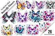 Butterfly Flowers Sublimation Clipar, an Illustration by DreamArtGraphic (Thumbnail 1 of 4)