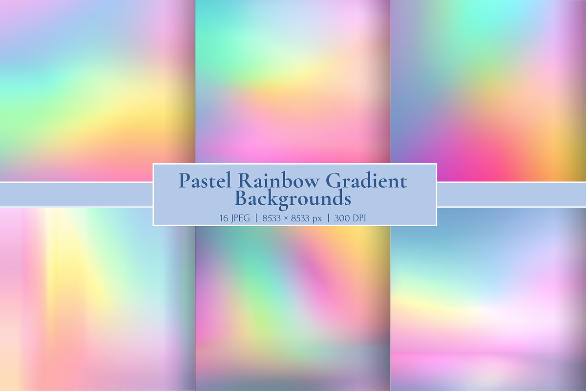 Pastel Rainbow Gradient Backgrounds, a Background Graphic by MarisoArt (Photo 1 of 5)