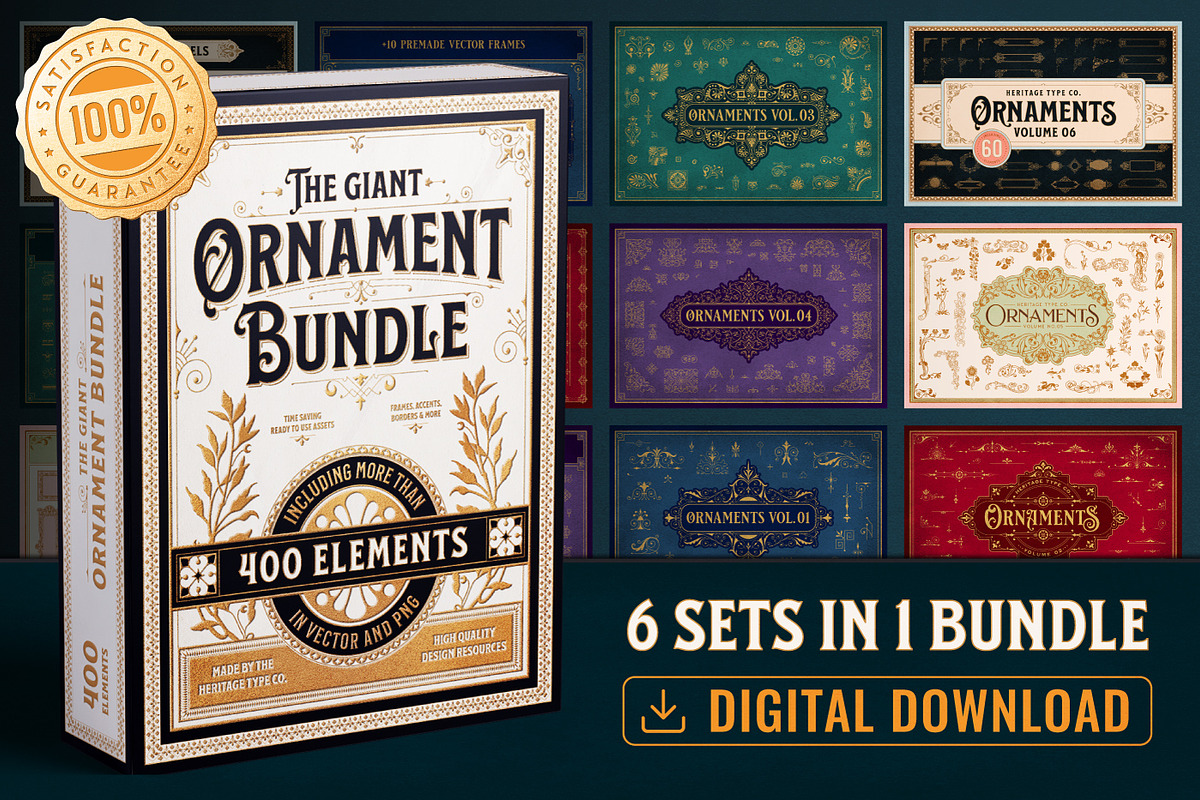The Giant Ornament Bundle, an Illustration by Heritage Type Co. (Photo 1 of 8)