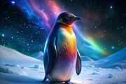 Vibrant Penguin Print, an Animal Illustration by ZobaDepot (Thumbnail 1 of 4)