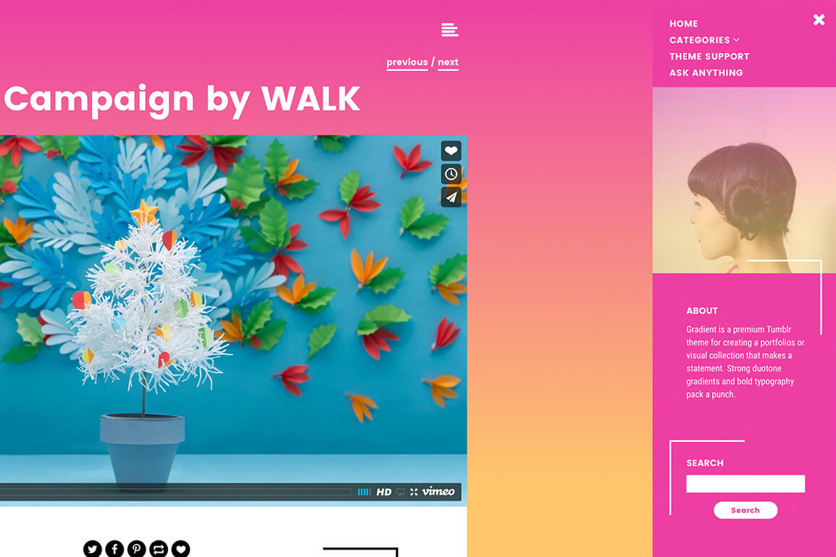 Gradient Tumblr Theme, a Websites & App Template by Themelantic (Photo 5 of 7)