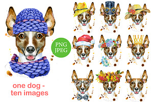 Funny jack russell terrier, an Animal Illustration by Watercolor fantasy