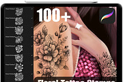 Procreate Flower Tattoo Stamps, a Brush Add-On by OneBerryCreations (Thumbnail 1 of 3)