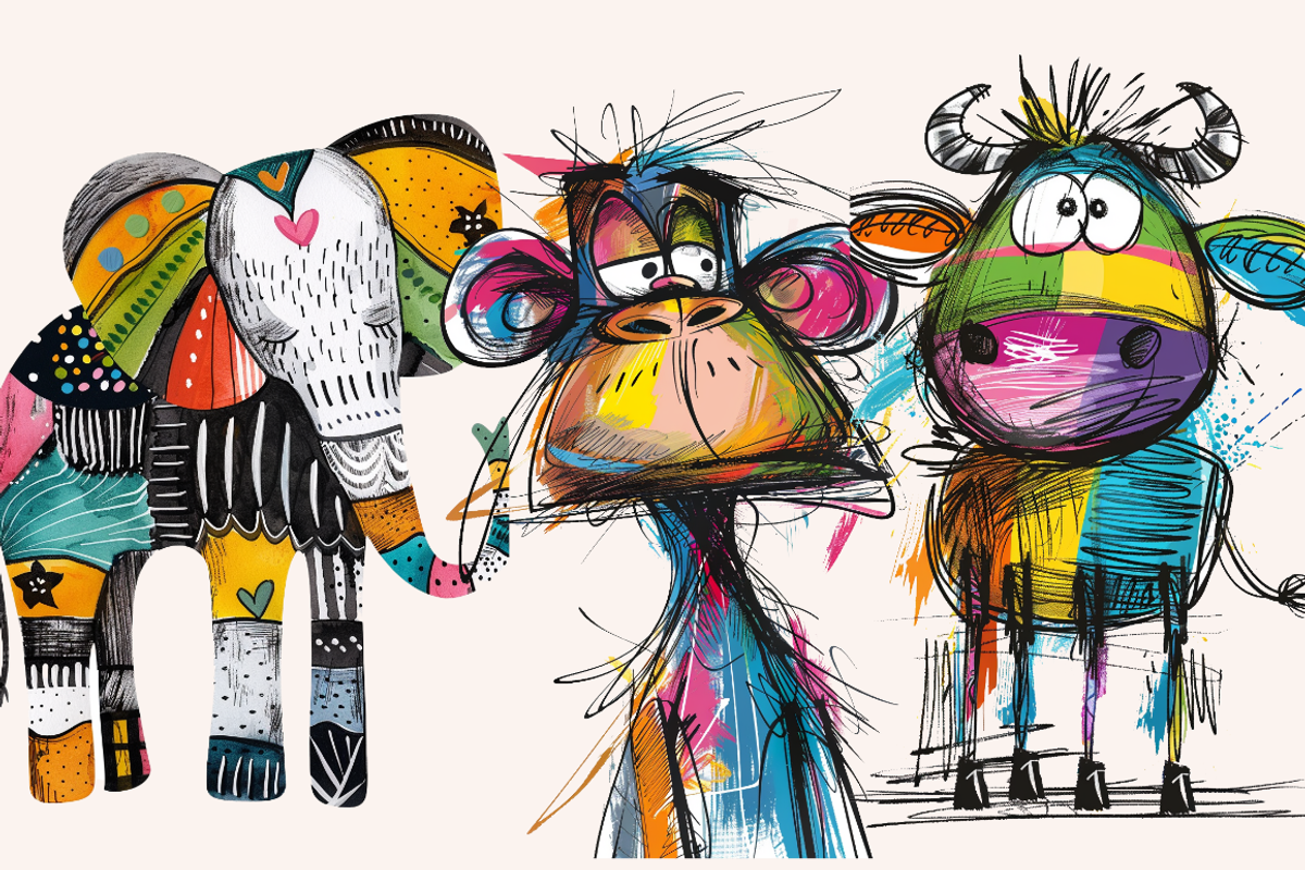 Doodle Cartoon African Animals, an Animal Illustration by PrintHaven Designs (Photo 7 of 10)