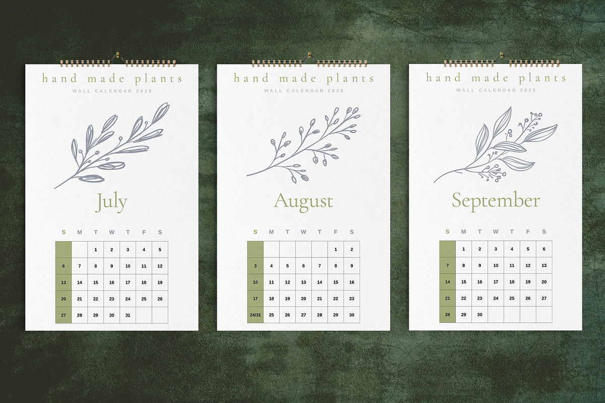 2025 Wall Calendar Handmade Flowers, a Stationery Template by Boris Cupac (Photo 3 of 5)