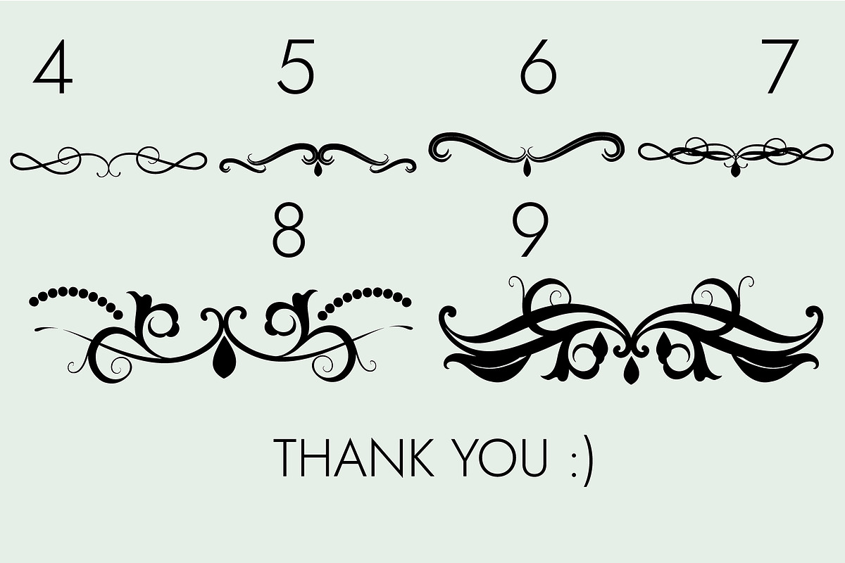 Flourishes Dividers &Swirls Dingbats, a Symbol Font by Minimalartstudio (Photo 9 of 9)