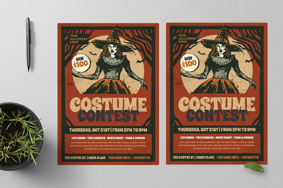 Halloween Costume Contest Flyer, a Flyer Template by Annora Studio (Photo 2 of 5)
