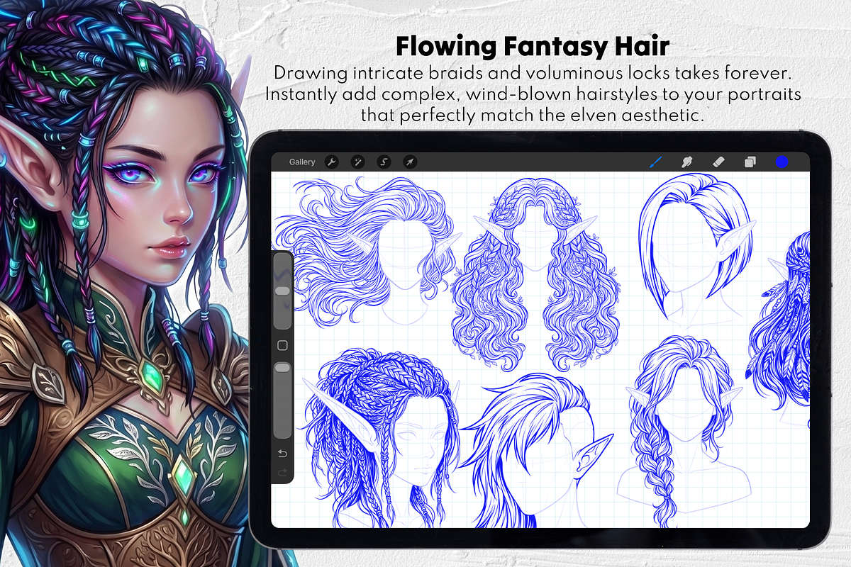 175 Procreate Elf Character Stamps, a Brush Add-On by Selentaori Studio (Photo 6 of 12)