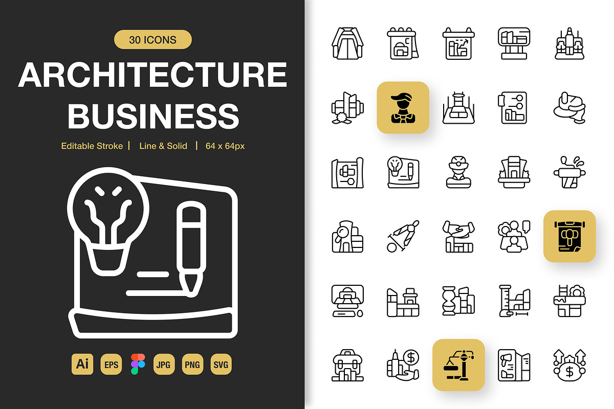 Architecture Business Icons, an Icon by Spacepixel Creative (Photo 1 of 3)