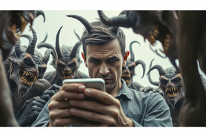 A group of evil demonic creatures, a Graphic by TatsianaSalauyova