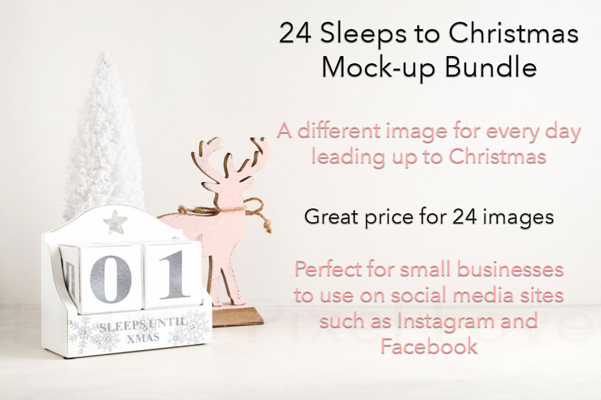 24 Christmas styled mockup images, a Print Template by Plums Pixel Love (Photo 1 of 5)