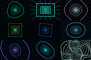 Glowing Wireframe Tunnel Visualizers