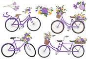 Spring Floral Bicycles Clipart, a Graphic by Amanda Ilkov (Thumbnail 3 of 5)