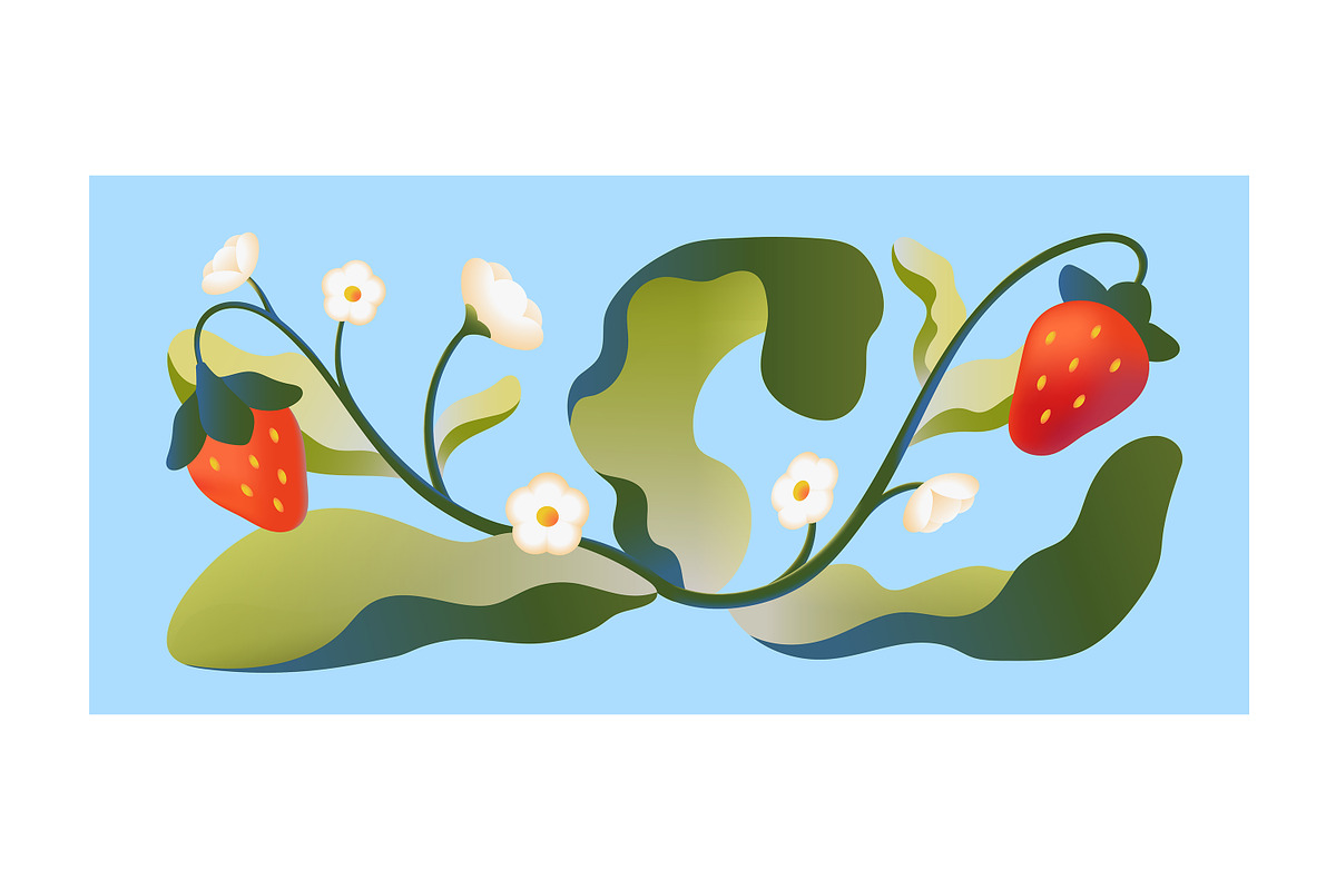 Abstract gradient flowers cards set, a Decorative Illustration by PaperTrident (Photo 3 of 8)