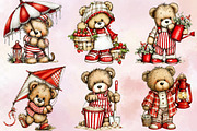 Whimsical Summer Teddy Bear Clipart, an Illustration by SVGArt (Thumbnail 5 of 9)
