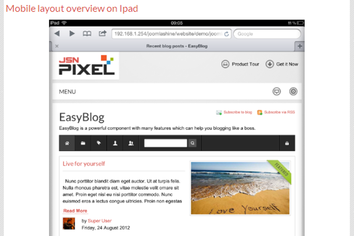 JSN Pixel-Responsive &EasyBlog Theme, a Websites & App Template by JoomlaShine (Photo 3 of 4)