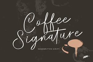 Coffee Signature - Handwritten Font, a Handwritten Font by HIRO.std