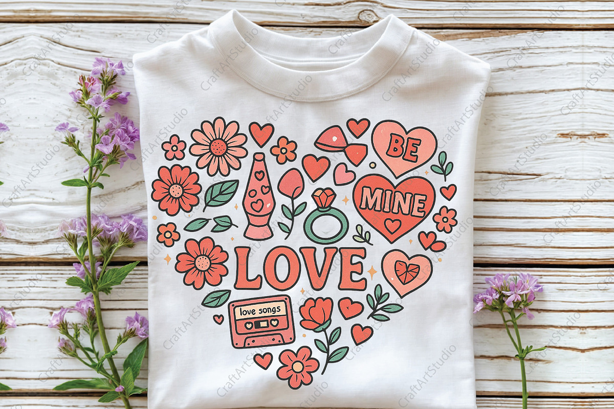 Valentine Heart Doodle Sublimation, an Illustration by CraftArtStudio (Photo 2 of 4)