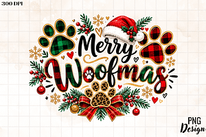 Merry Woofmas Dog Paws Christmas PNG