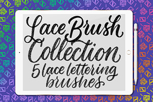 5 Lace Procreate Lettering Brushes