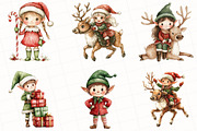 Christmas Elf Watercolor Clipart, an Illustration by OK Design (Thumbnail 4 of 5)