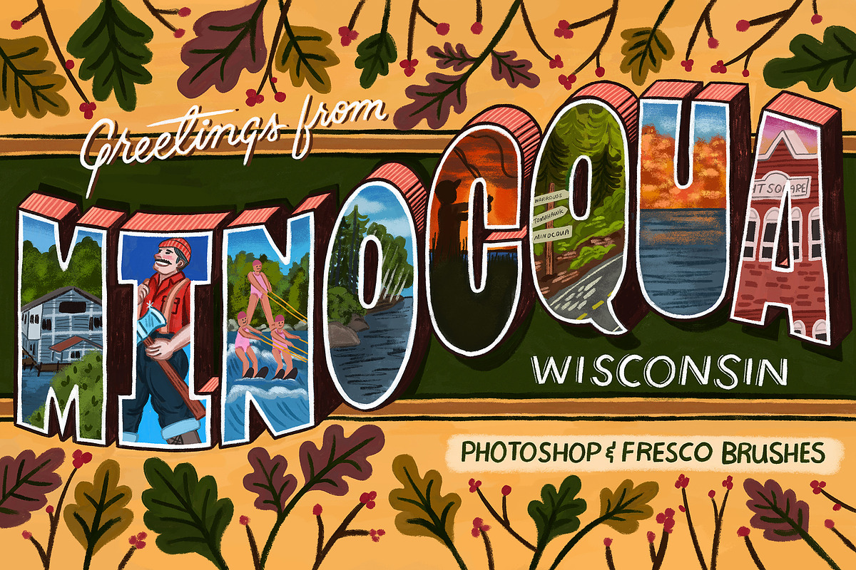 Minocqua Photoshop & Fresco Brushes, a Brushes & More by studio.pancz (Photo 1 of 4)